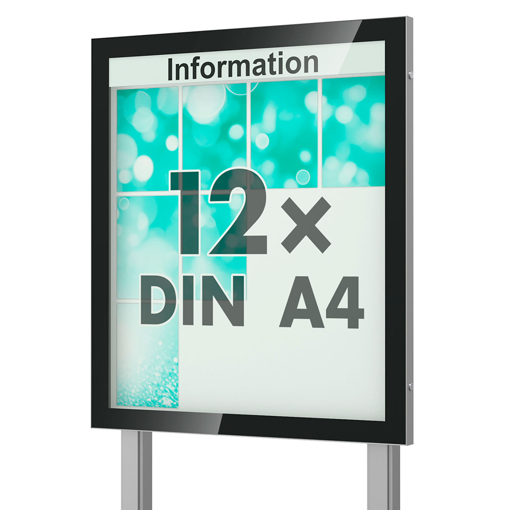 12 x DIN A4 Schaukasten Visus - freistehend mit Ständer